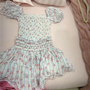 Floral Smocked Dress with Puff Sleeves